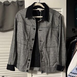Men's Black and Gray Shirt Jacket